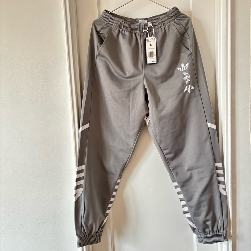 Adidas Originals Gray Big Trefoil Logo Sweat Pants FS7225